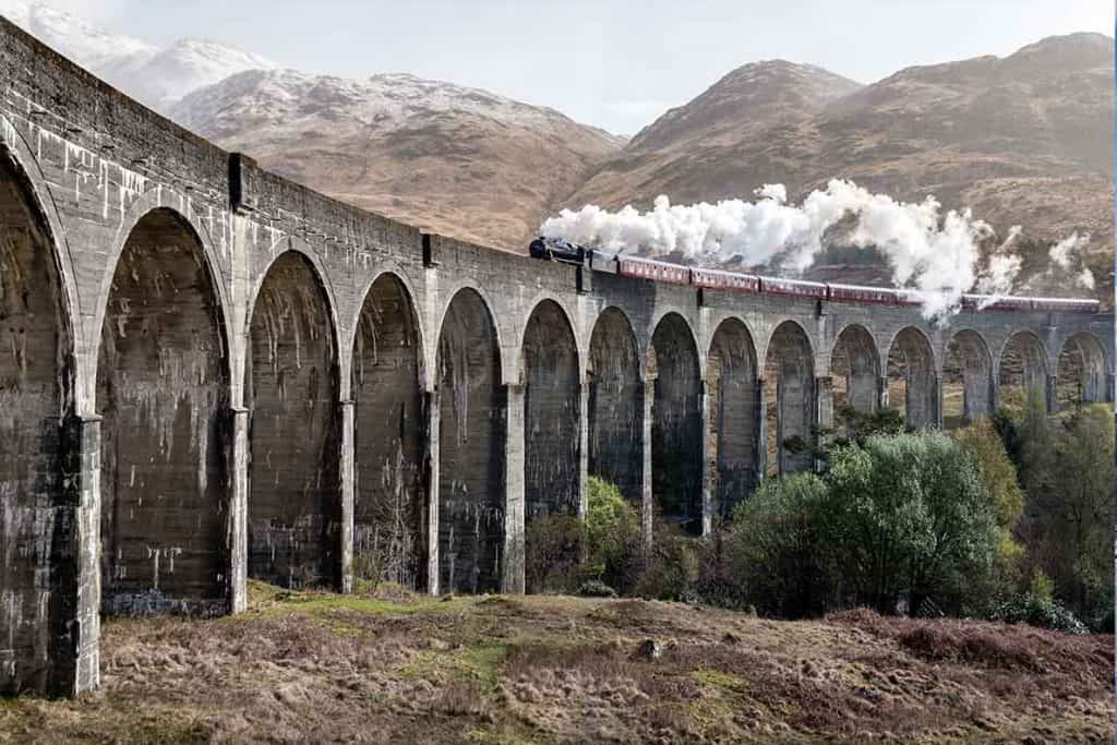 Glenfinnan viaduct in Scotland- part of our driving tour of Scotland