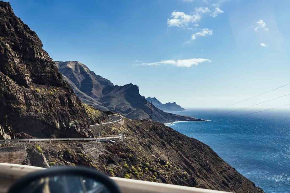 Looking out at the mountainous coast of Gran Canaria!