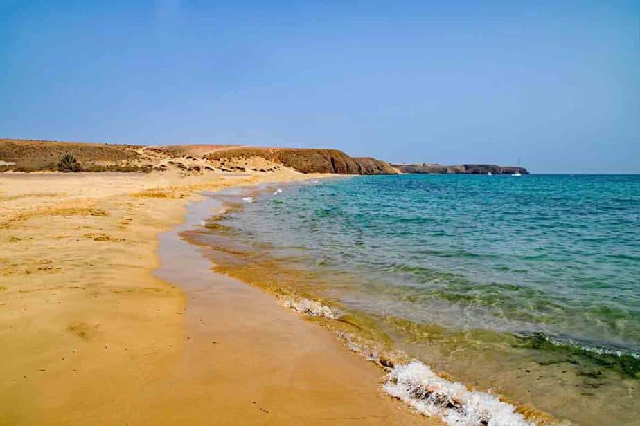 The beautiful sandy beaches of Lanzarote. 