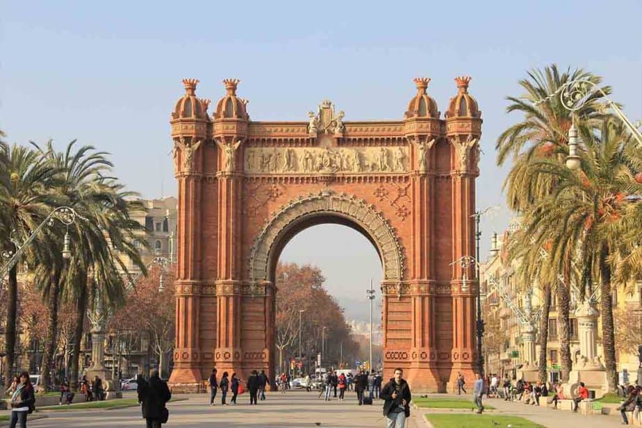 The Arc de Triomf in Barcelona Spain.