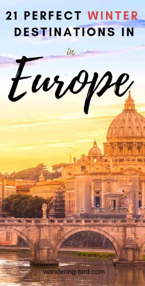 Looking for the BEST European cities to visit in Winter? These Europe travel destinations are PERFECT in Winter- a mix of winter sunshine, snow capped mountains or a chance to see the Northern Lights! All these cities are great on a winter Europe travel itinerary- add them to your European winter bucket list today! 