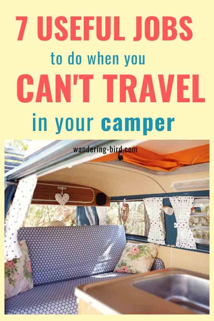 Motorhome ideas and storage organisation tips for campervans, RVs and vanlife. Motorhome ideas and advice for jobs to do when you can't travel.