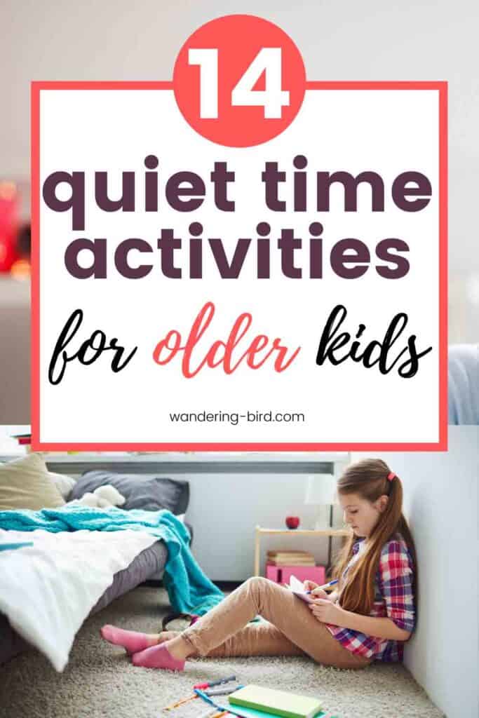 Need quiet time activities for older kids, tweens and teenagers? Looking for ideas for independent things they can do so YOU can get stuff done- or get 2 minutes to yourself!! These are perfect quiet activities for kids for any time of the day.