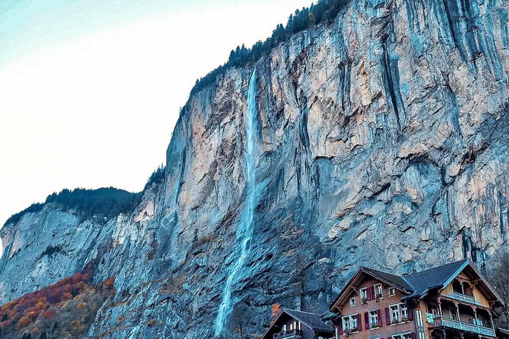 Staubbach Falls- beautiful waterfall in Switzerland