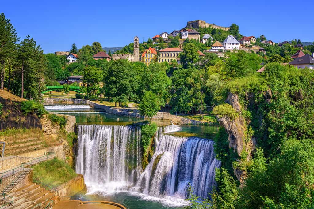Pliva waterfall- unique waterfall in Europe
