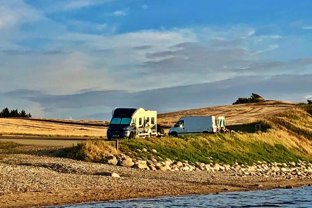 motorhome and campervan wild camping in Denmark, Europe