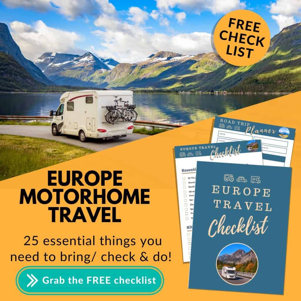 Europe Motorhome travel checklist- FREE