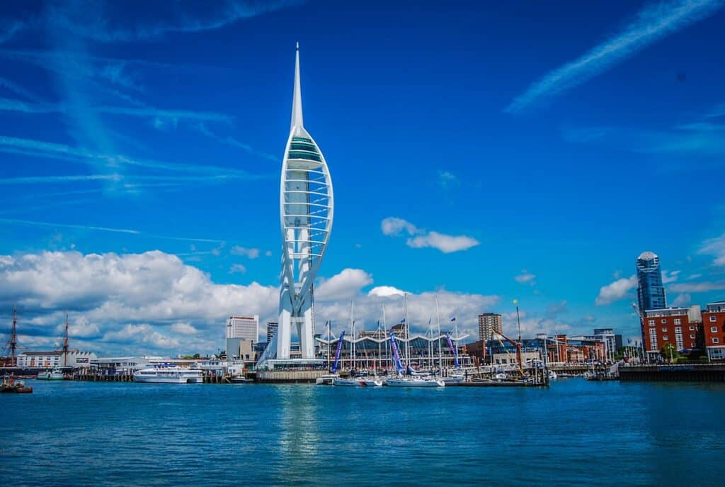 Spinnaker Tower & Portsmouth Harbour- one of the most historic places to visit in Hampshire- Hampshire Road Trip itinerary